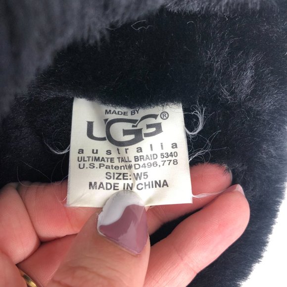 Ugg Classic Tall II Tasman Braid Boots, Black, Women's 5, Braid Back Sheepskin - Picture 12 of 14